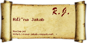 Róna Jakab névjegykártya